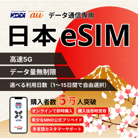 日本eSIM データ専用 5G完全無制限